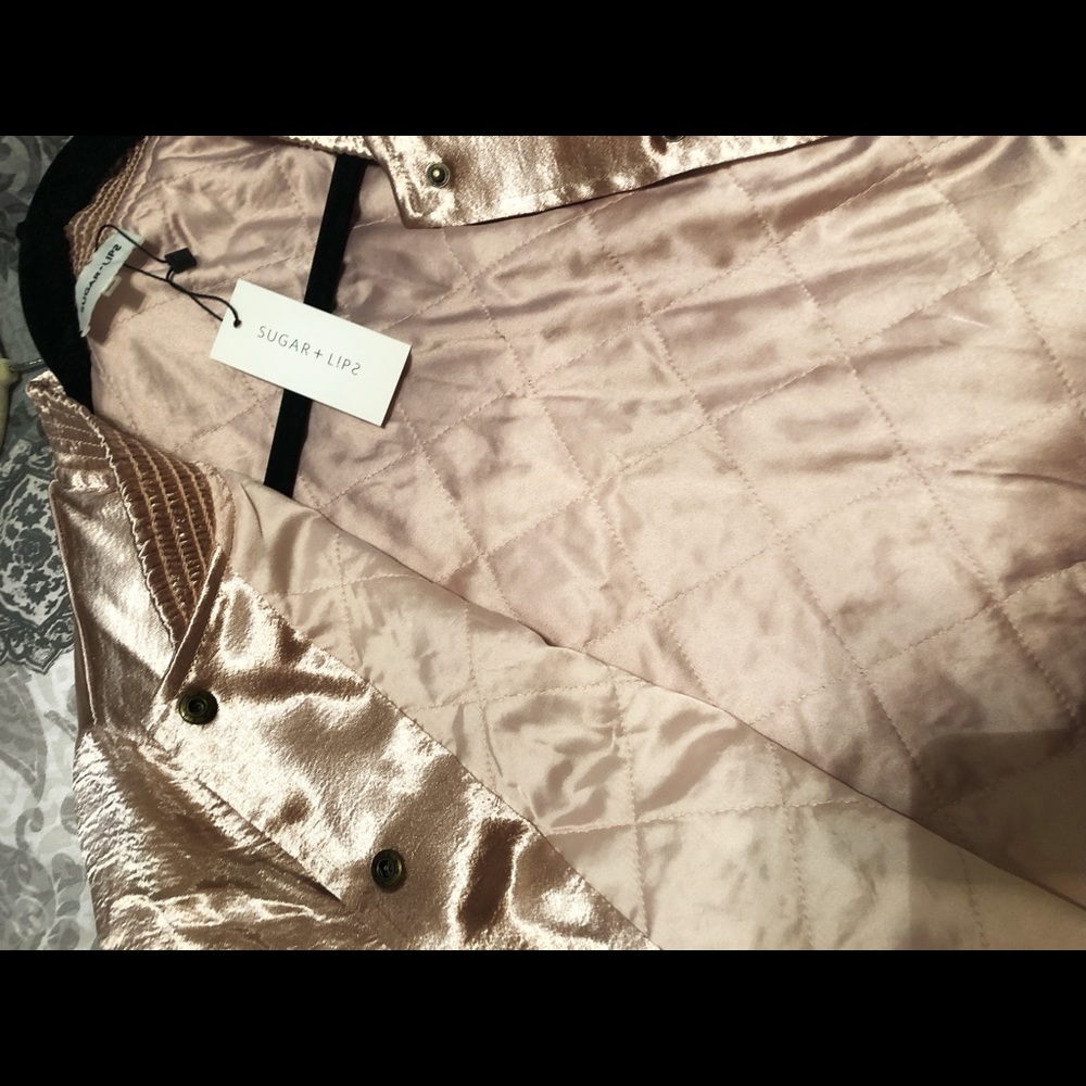 🆕 SugarLips Navette Satin Bomber Jacket - Blush - Picture 5 of 5